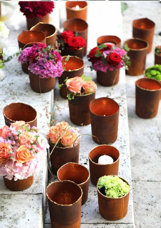 Blomsterpotte rust 2str