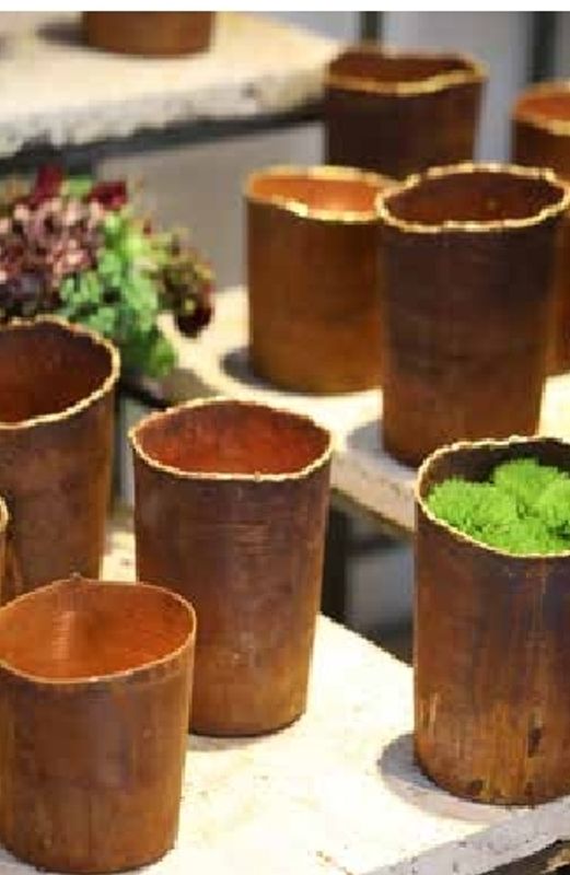 Blomsterpotte rust 2str
