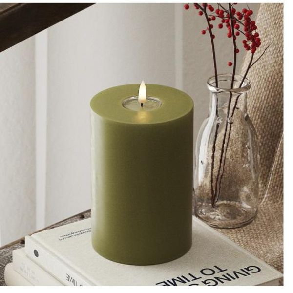 Deluxe utend&oslash;rs led kubbelys olivengr&oslash;nn 10 x 20 cm