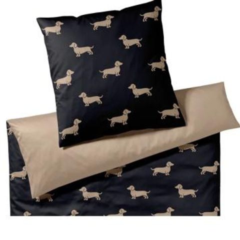 Hovedbilde Dogs sort sateng sengesett fra Elegante