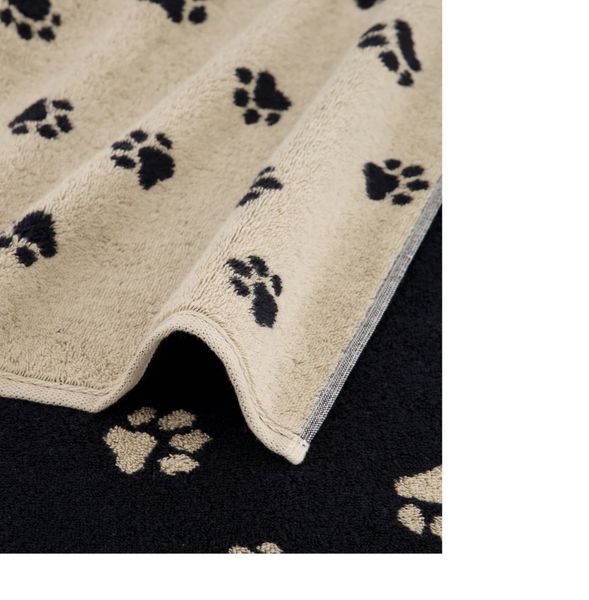 Paws, We love dogs h&aring;ndkle med hundepote m&oslash;nster, sort