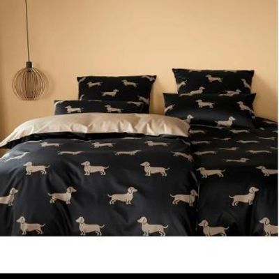Hovedbilde Dogs sort sateng sengesett fra Elegante
