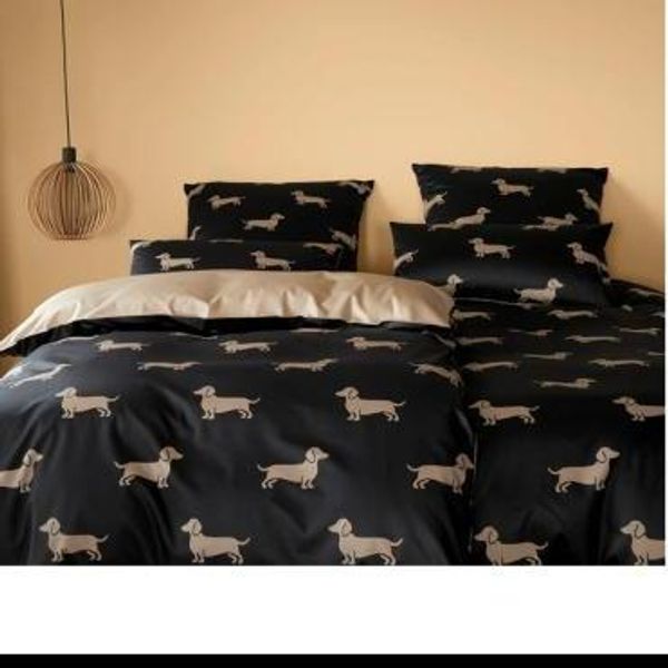 Dogs sort sateng sengesett fra Elegante