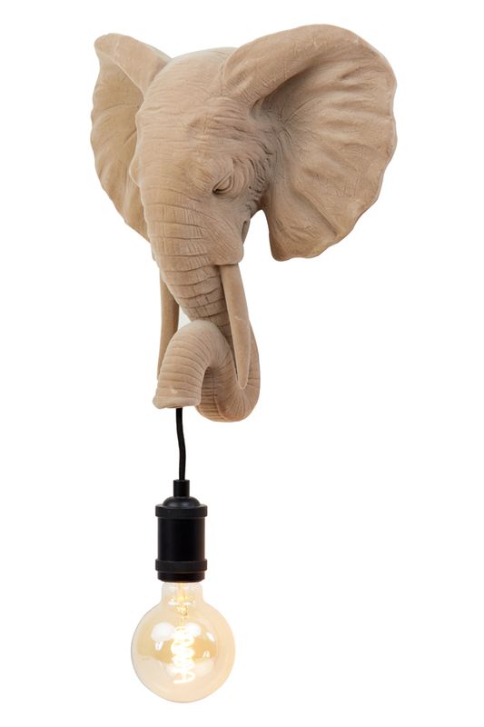 Elefant vegglampe,  velvet sand